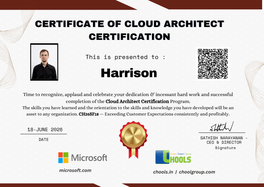 Cloud Architect Certification Program Certificate